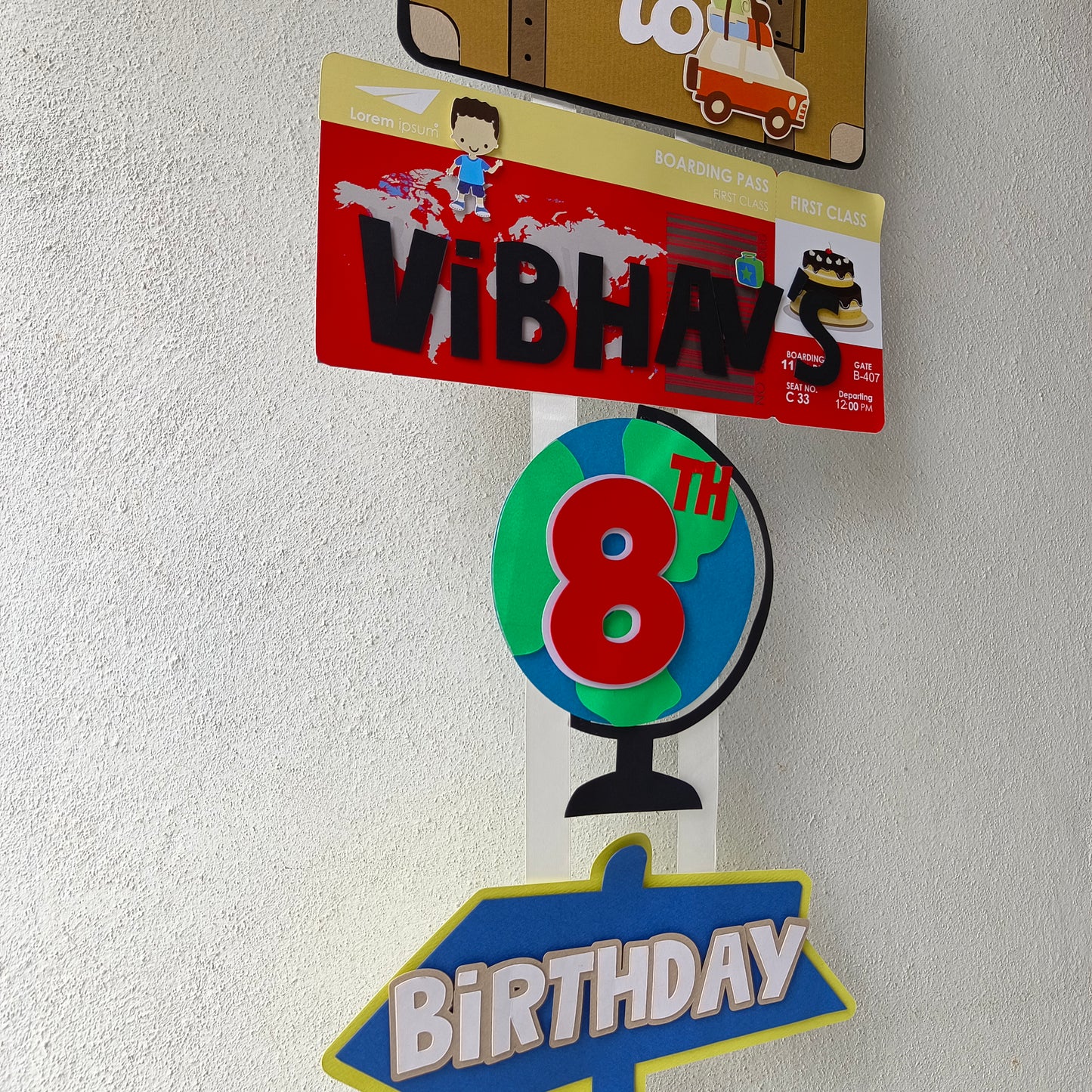 Travel Theme Welcome Banner - Handcrafted Party Decoration