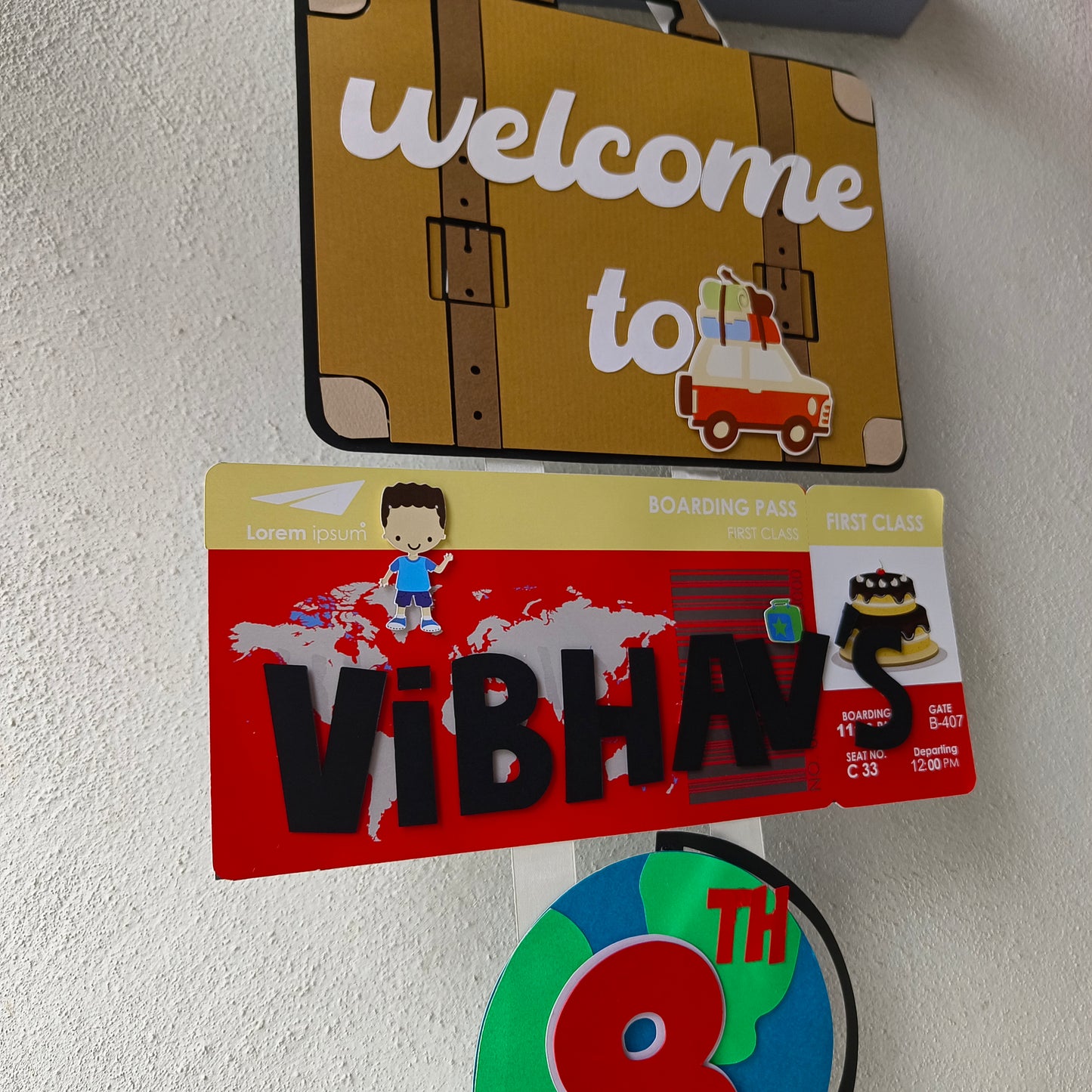 Travel Theme Welcome Banner - Handcrafted Party Decoration