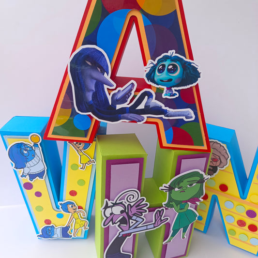 Inside Out Theme 3D Name Letters
