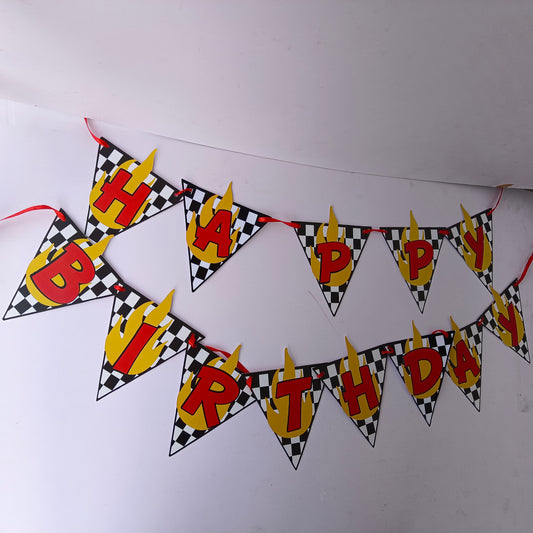 Hot Wheels Printed Banner - Birthday Party Decoration
