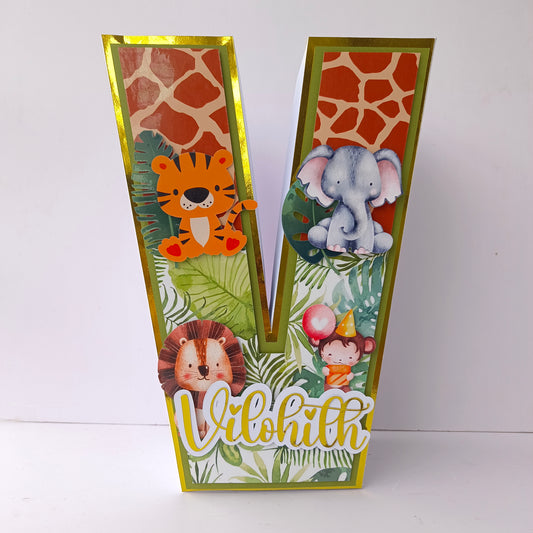 Jungle 3D Letter Birthday Decoration - Customizable with Name or Age