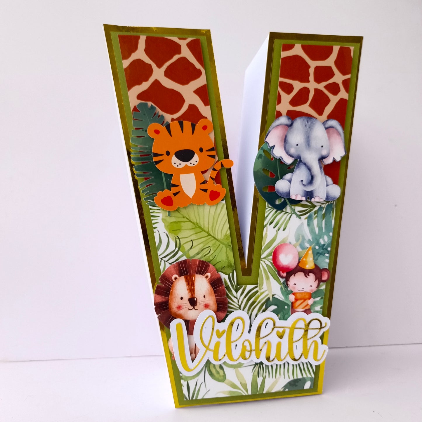 Jungle 3D Letter Birthday Decoration - Customizable with Name or Age