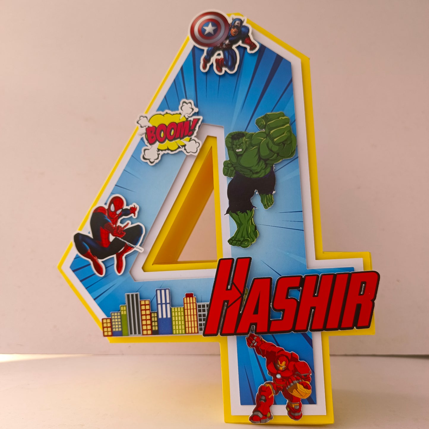 Superhero 3D Letter Birthday Decoration - Customizable Name