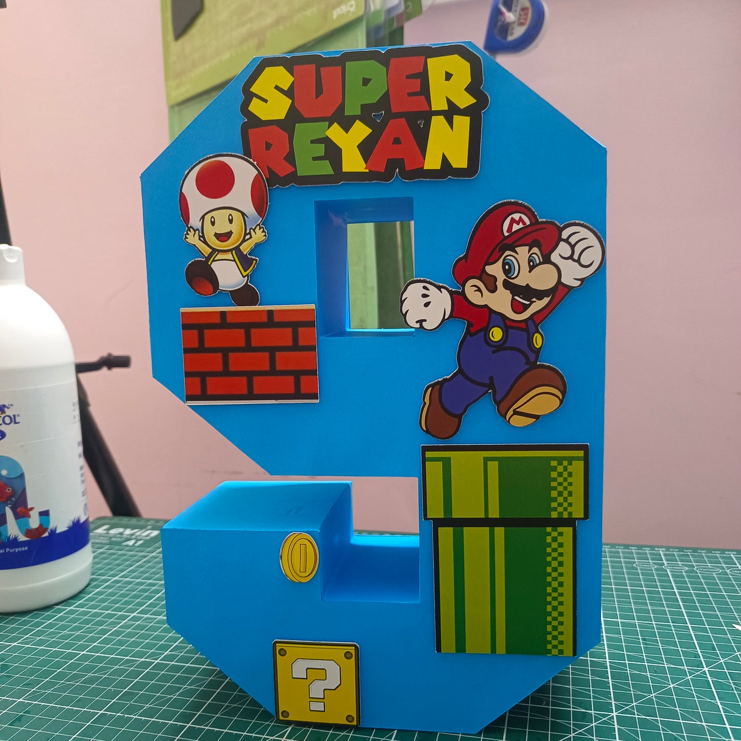 Super Mario 3D Letter - Personalized Gaming Party Decoration
