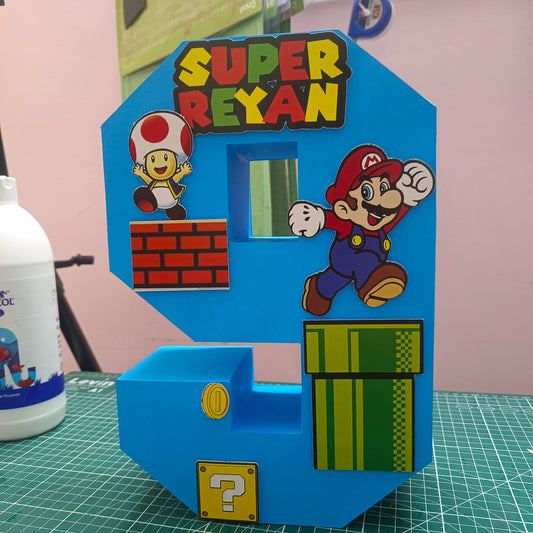 Super Mario 3D Letter - Personalized Gaming Party Decoration