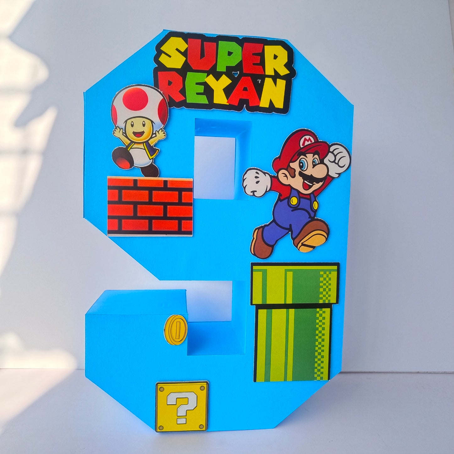 Super Mario 3D Letter - Personalized Gaming Party Decoration