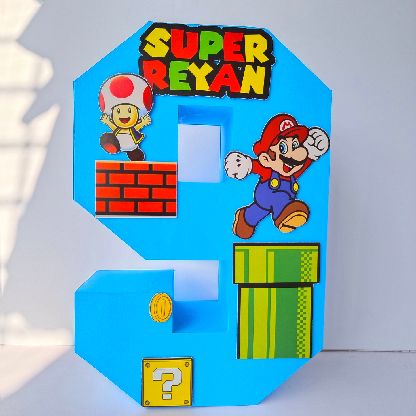Super Mario 3D Letter - Personalized Gaming Party Decoration