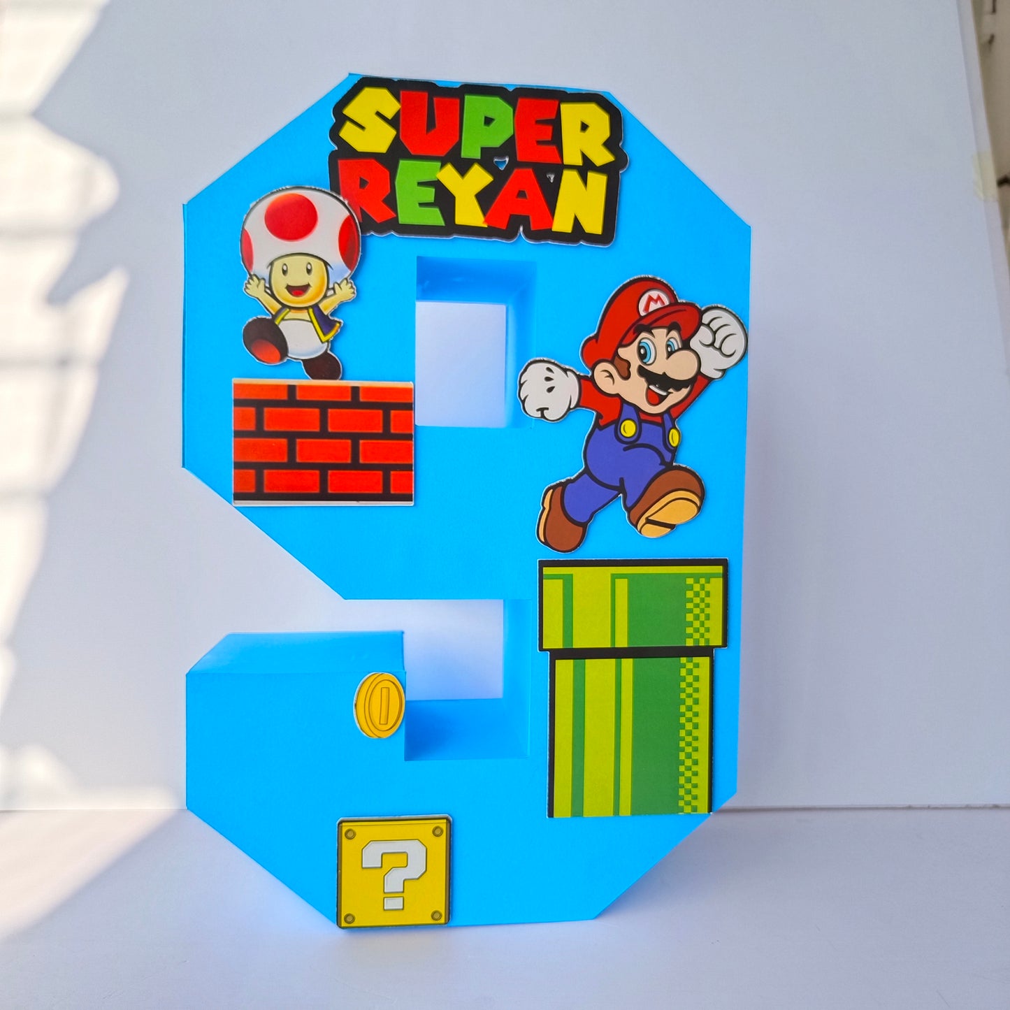 Super Mario 3D Letter - Personalized Gaming Party Decoration