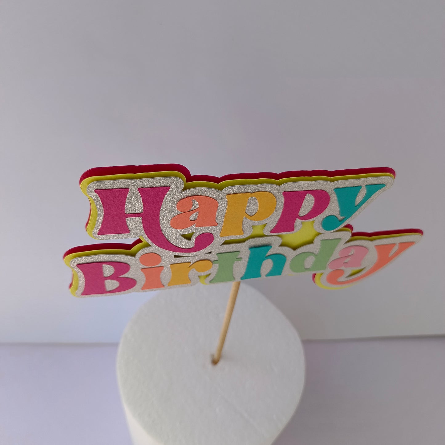Happy Birthday Cake Topper - Handcrafted Party Decoration