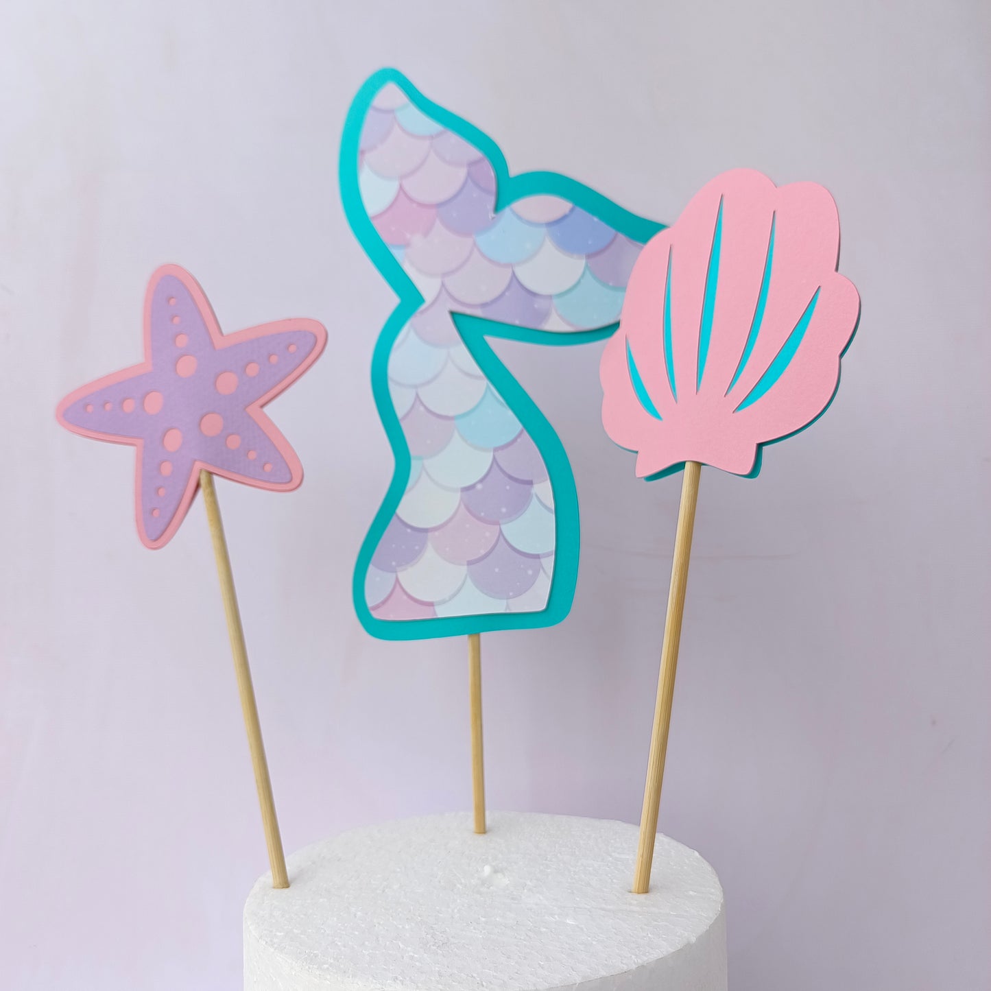 Handcrafted Mermaid Cake Topper - Birthday Decoration