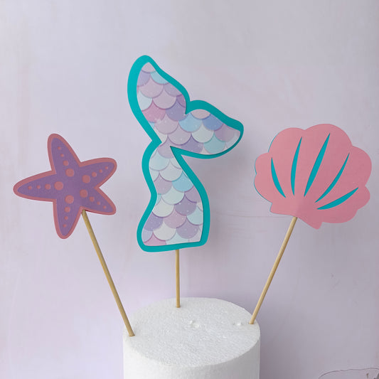 Handcrafted Mermaid Cake Topper - Birthday Decoration