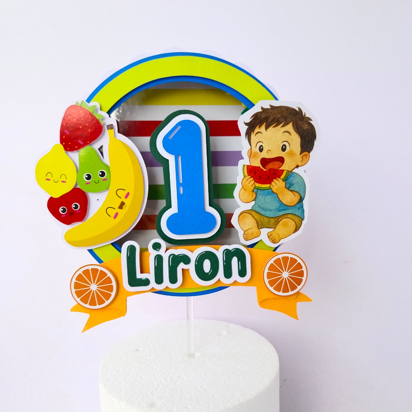 Fruit Themed Cake Topper - Handcrafted Party Decoration
