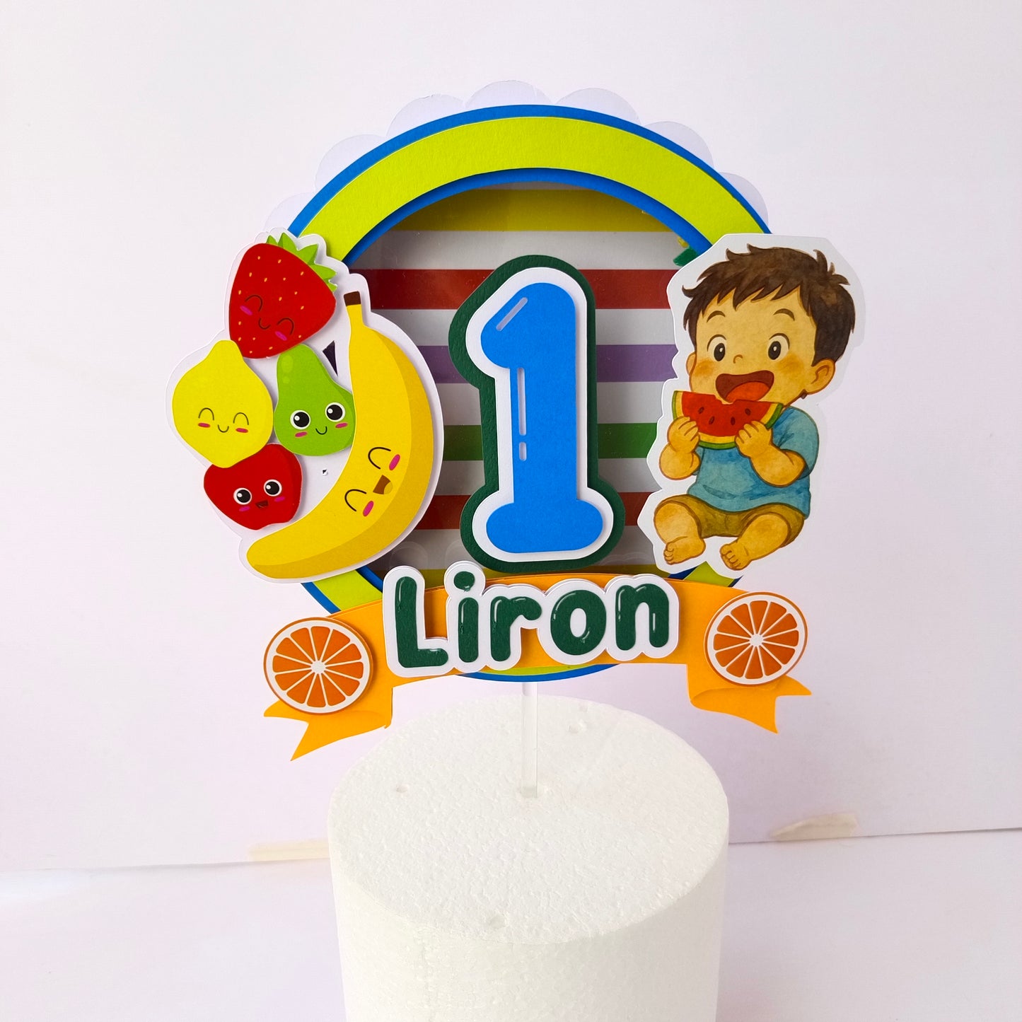 Fruit Themed Cake Topper - Handcrafted Party Decoration