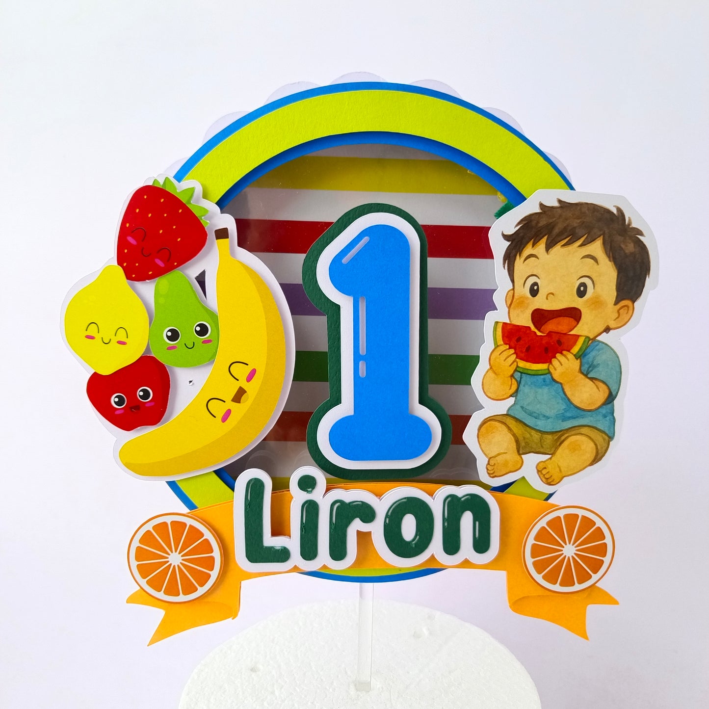Fruit Themed Cake Topper - Handcrafted Party Decoration