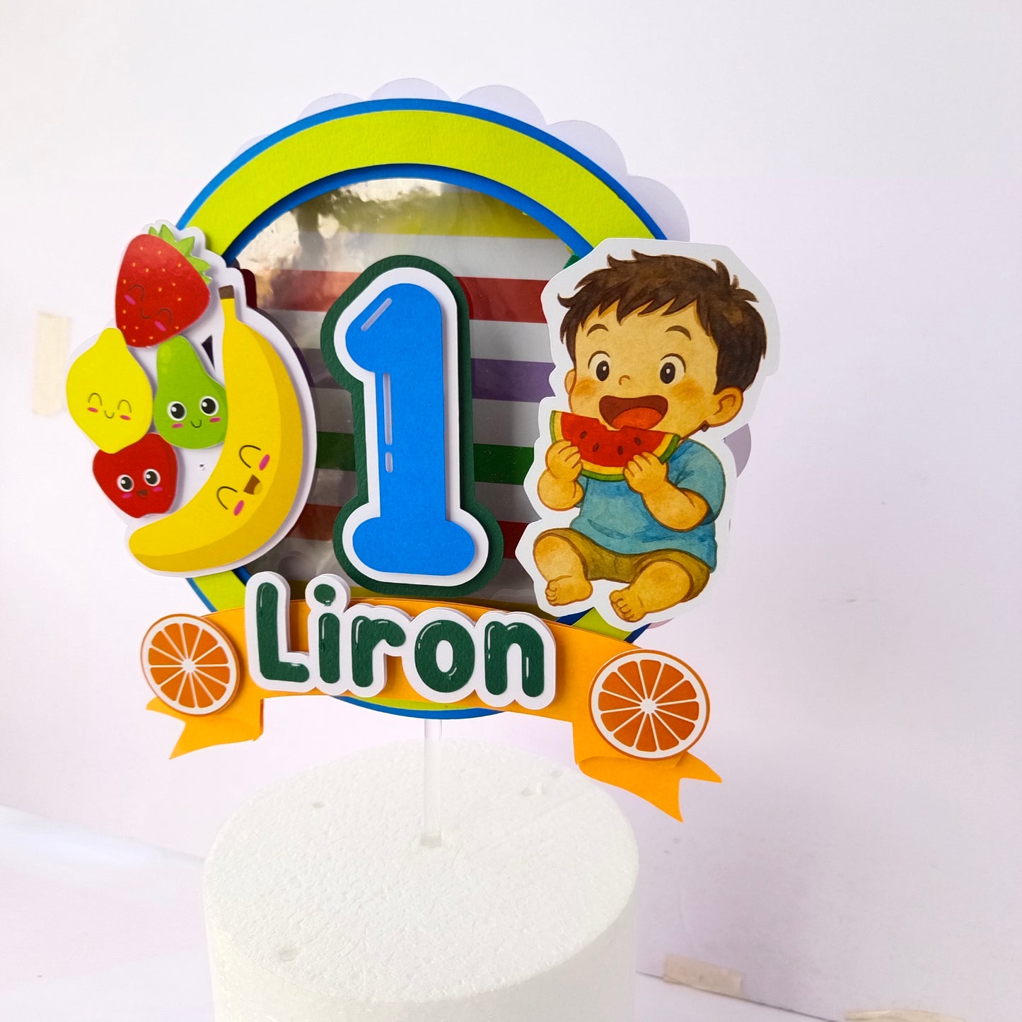 Fruit Themed Cake Topper - Handcrafted Party Decoration