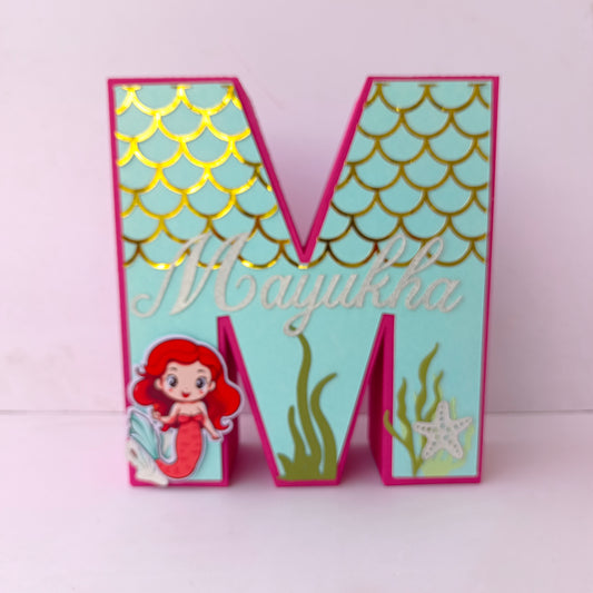 Mermaid 3D Letter Birthday Decoration - Customizable with Name or Age