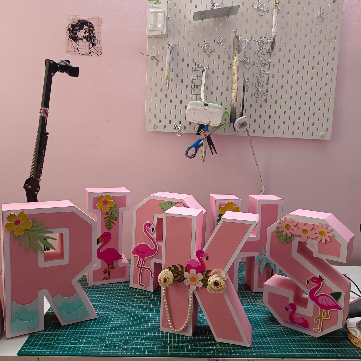 Flamingo Theme 3D Name Letters