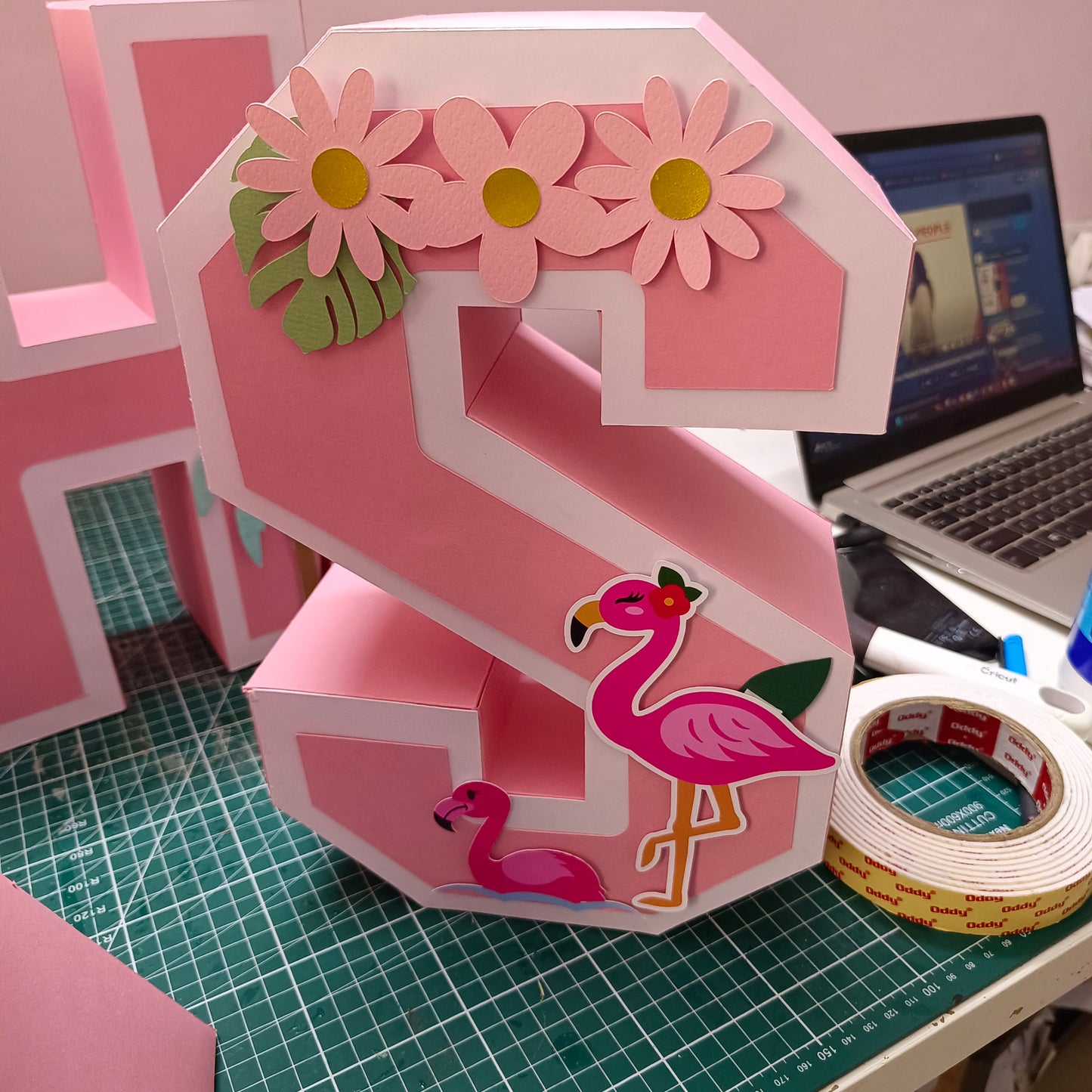 Flamingo Theme 3D Name Letters