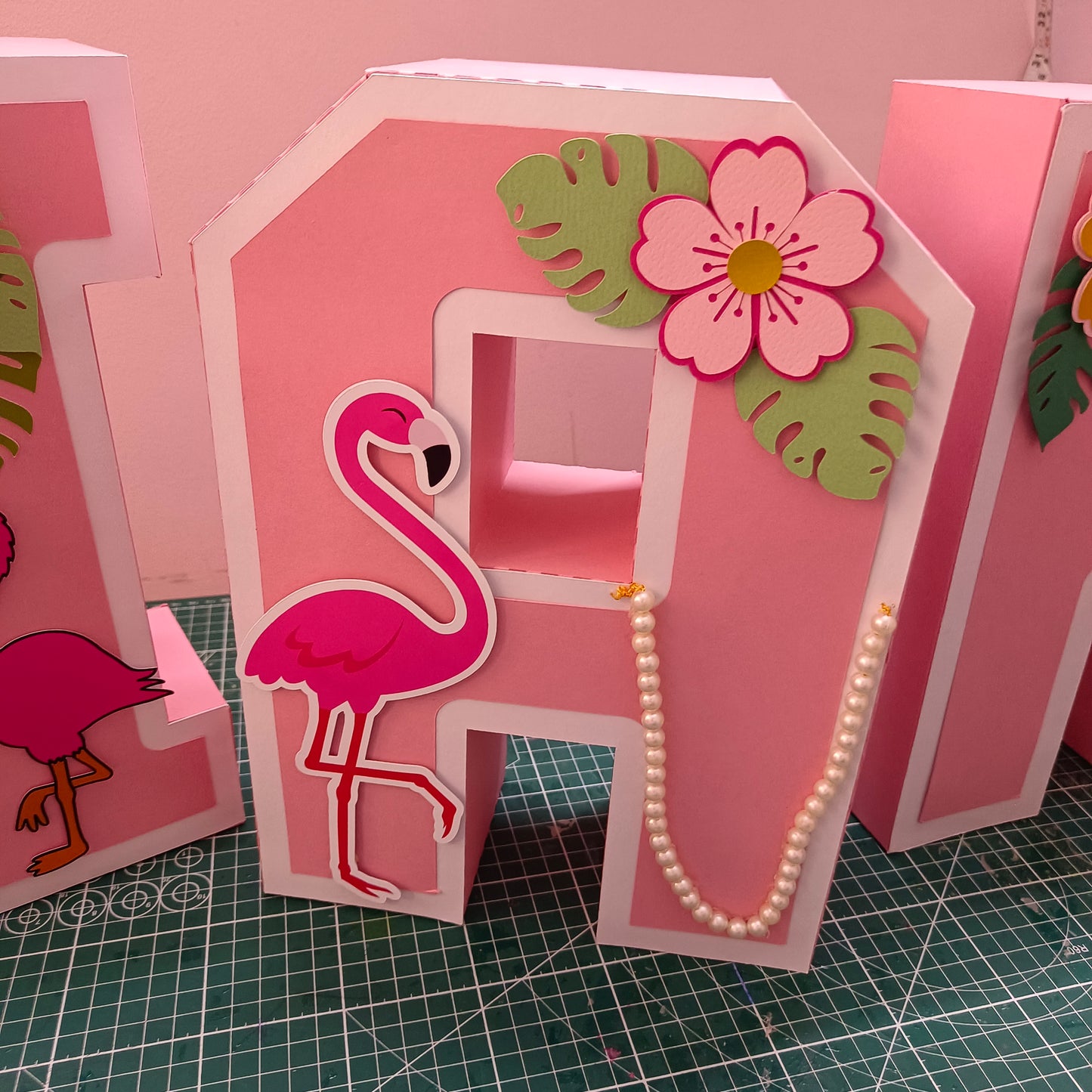 Flamingo Theme 3D Name Letters