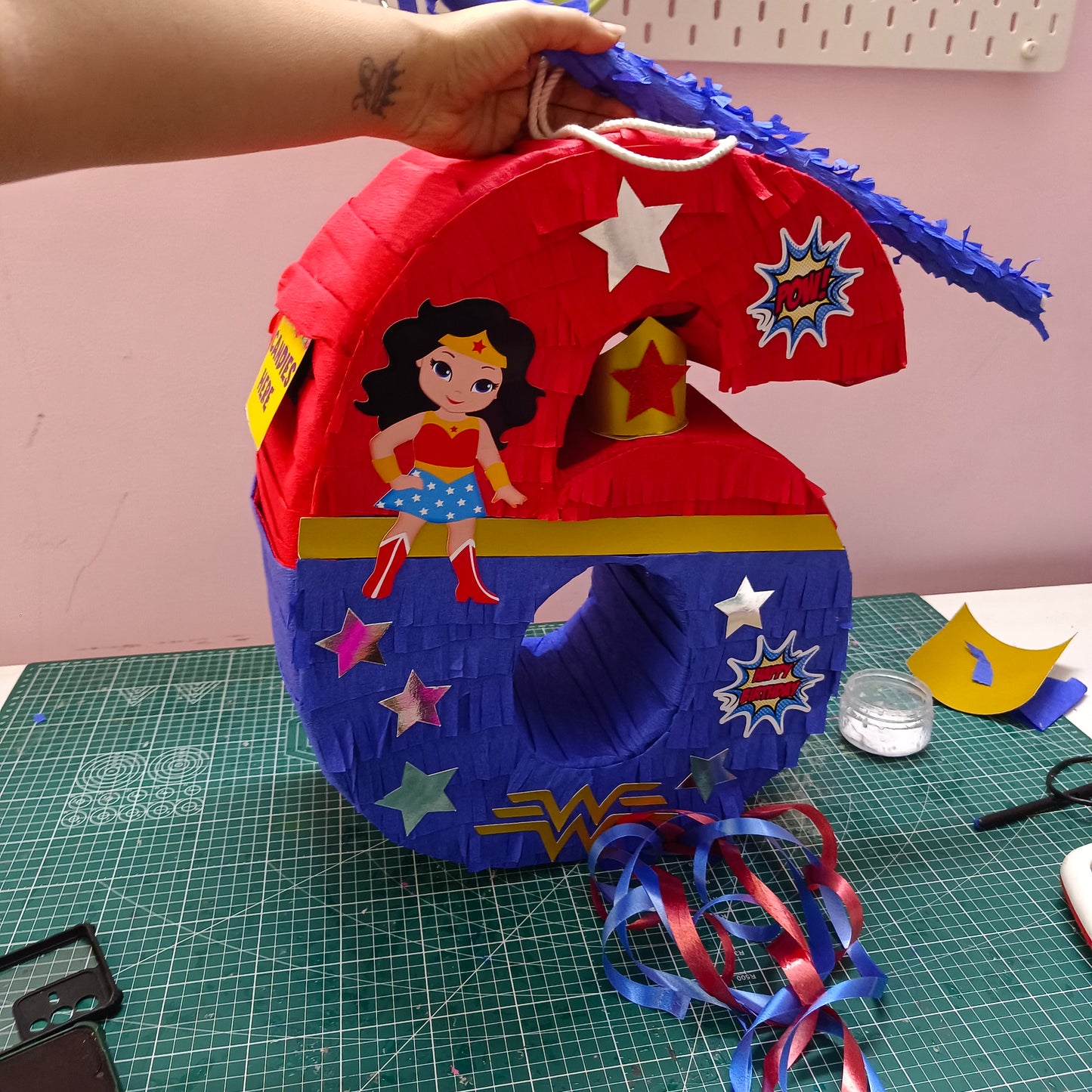 Handcrafted Wonder Woman Piñata