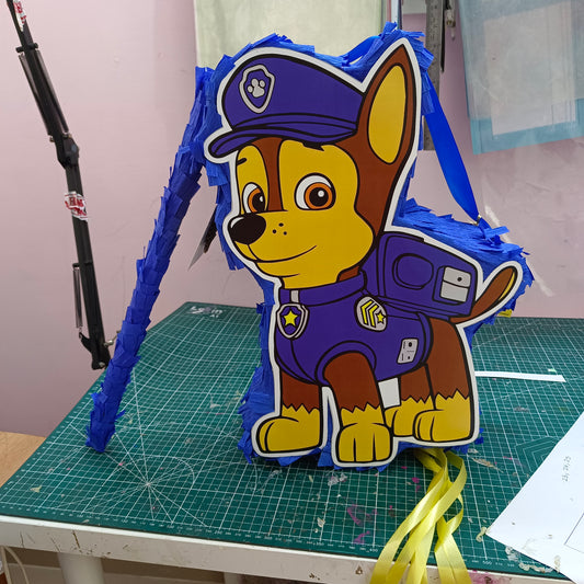 Paw Patrol Pull-String Piñata - Semi-Handcrafted Party Decoration