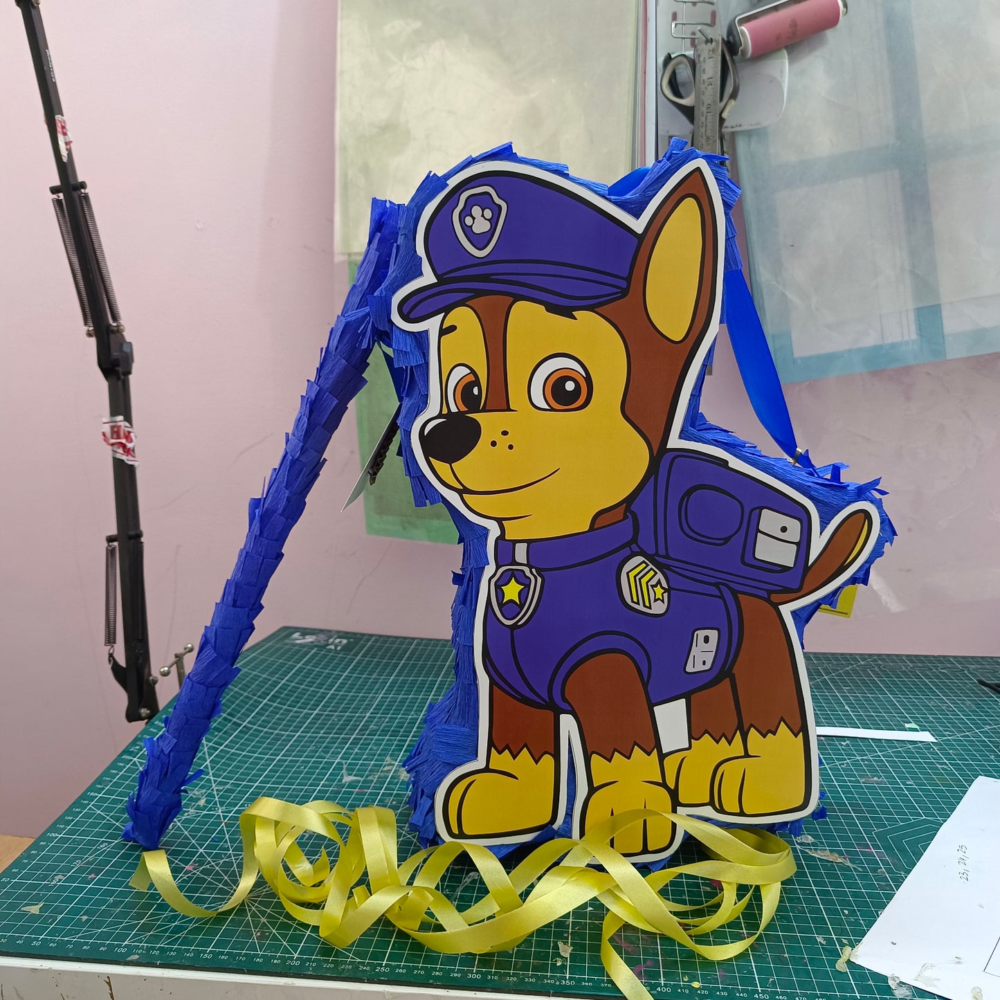 Paw Patrol Pull-String Piñata - Semi-Handcrafted Party Decoration