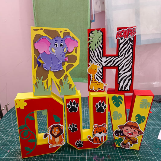 "Jungle Theme 3D Name Letters "