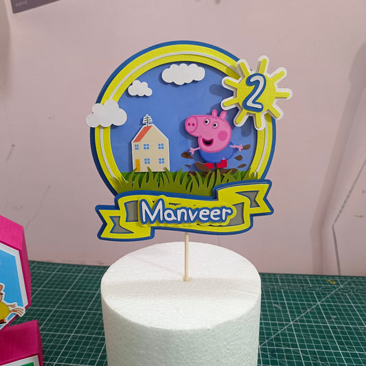 Peppa Pig Cake Topper - Customizable with Name or Age
