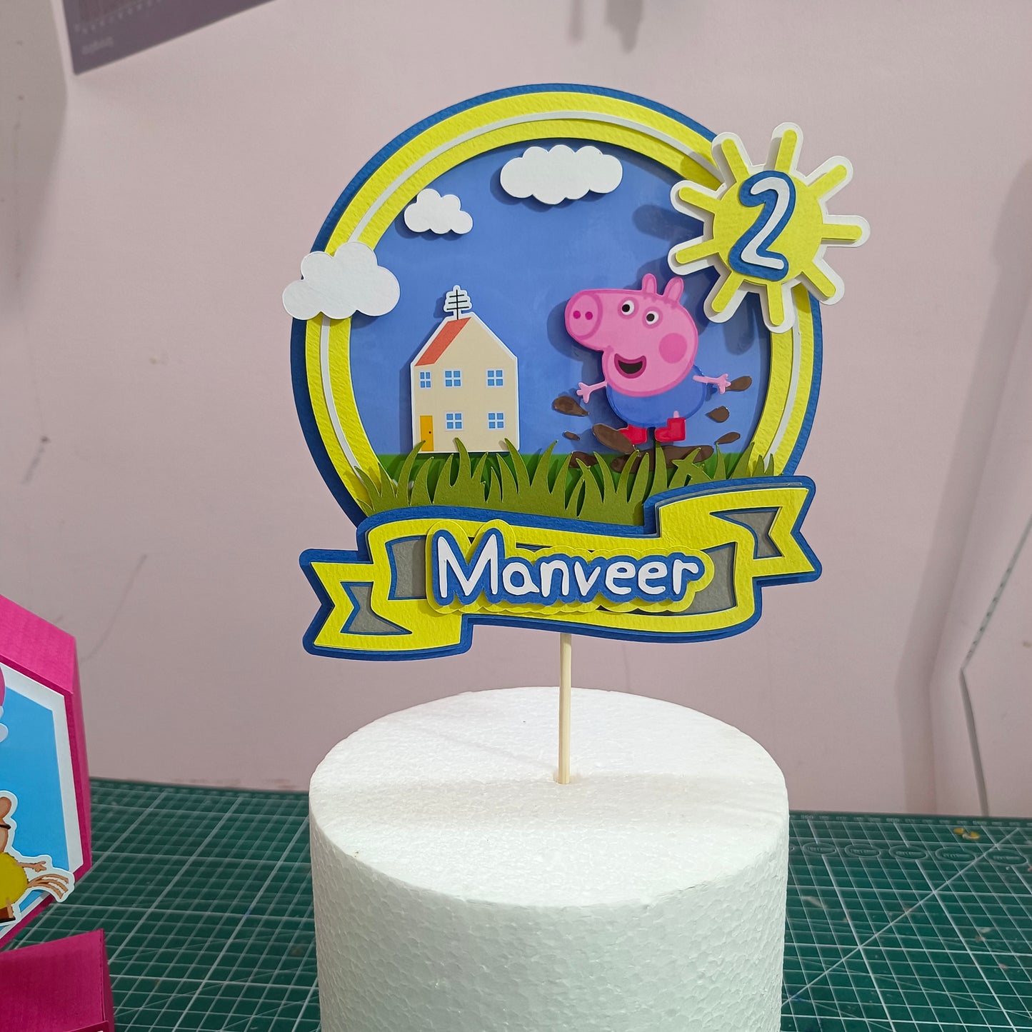 Peppa Pig Cake Topper - Customizable with Name or Age