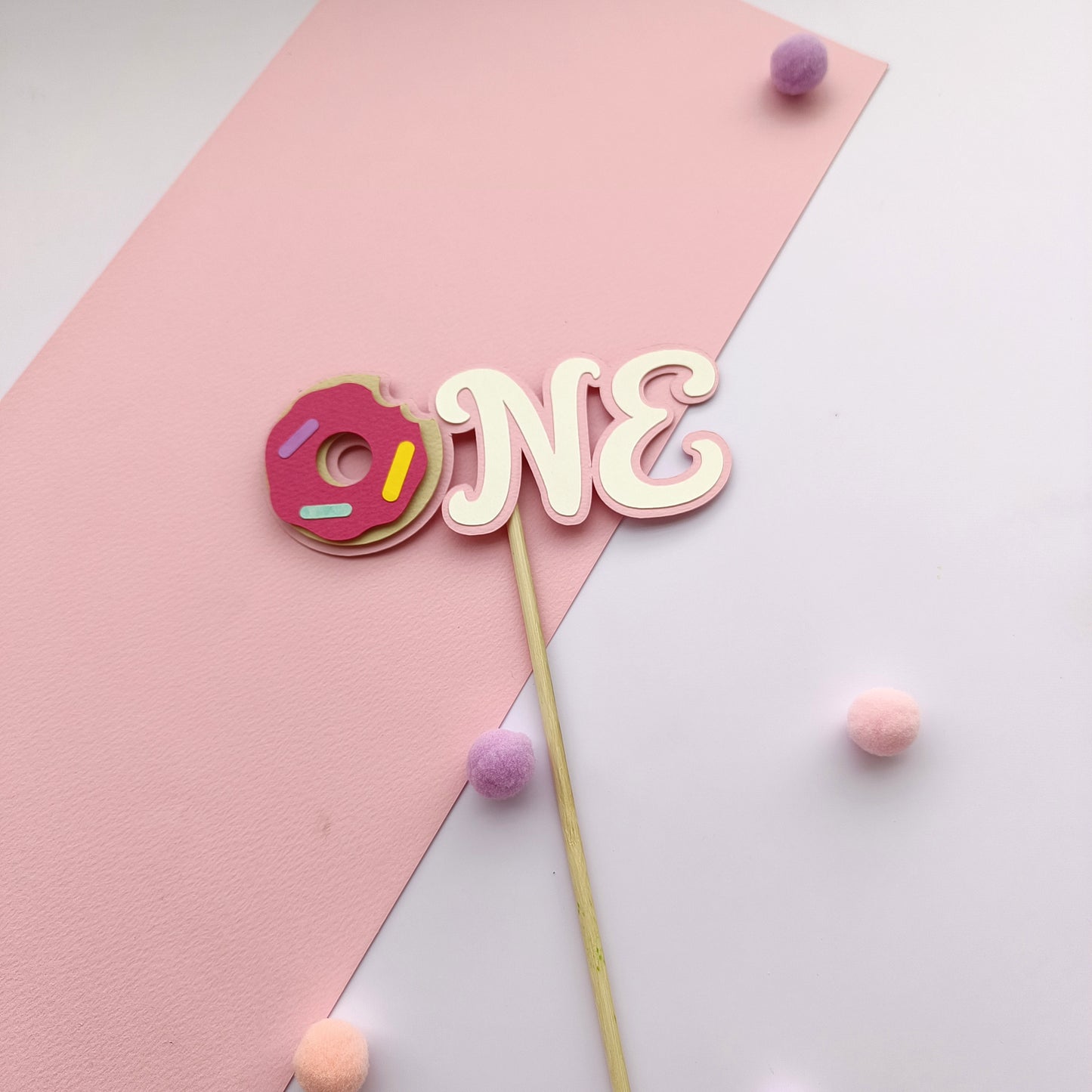 Donut High Chair Banner & Cake Topper Set - Handcrafted Party Decoration
