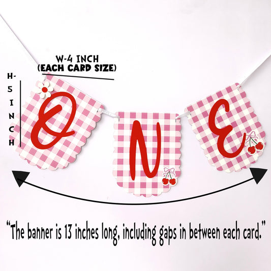 Cherry High Chair Banner & Cake Topper Set - Handcrafted Party Decoration
