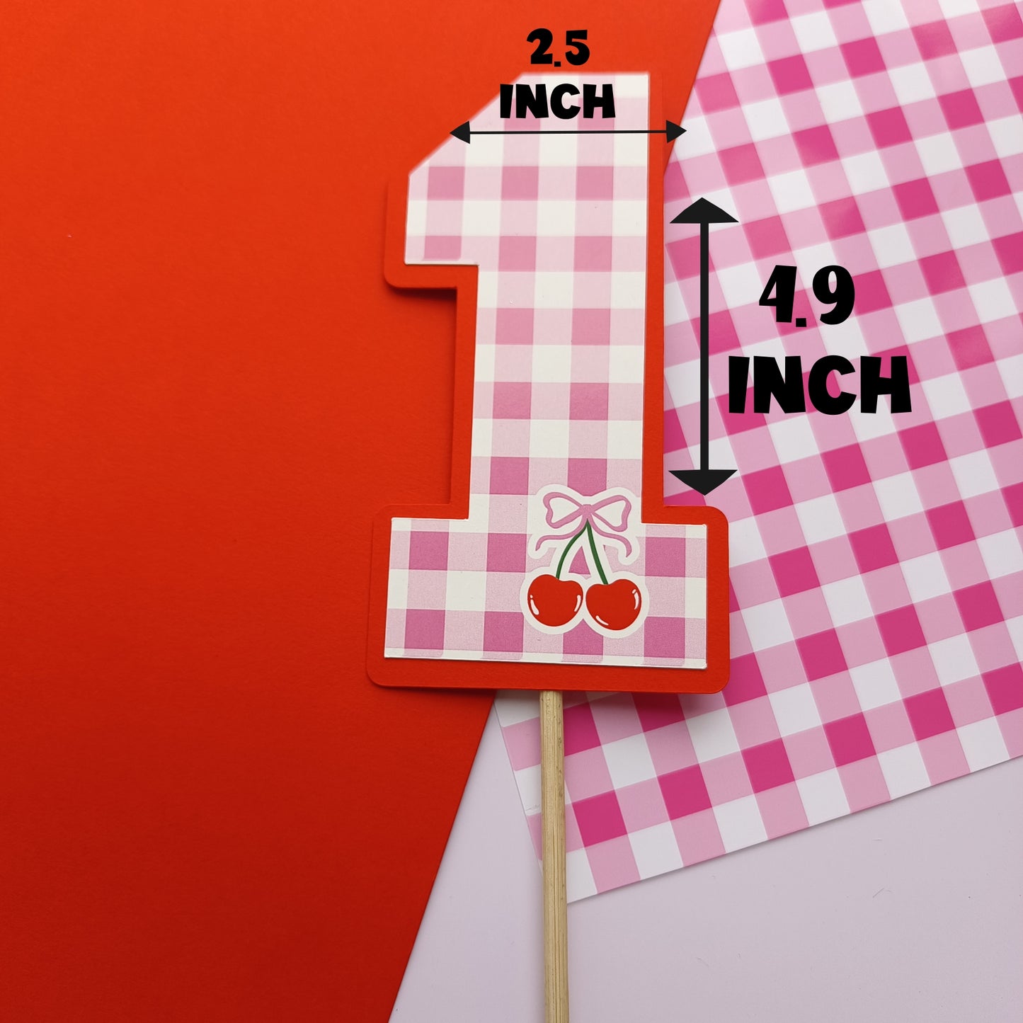 Cherry High Chair Banner & Cake Topper Set - Handcrafted Party Decoration
