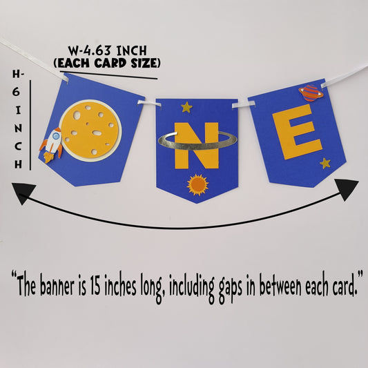 Space High Chair Banner & Cake Topper Set - Handcrafted Party Decoration