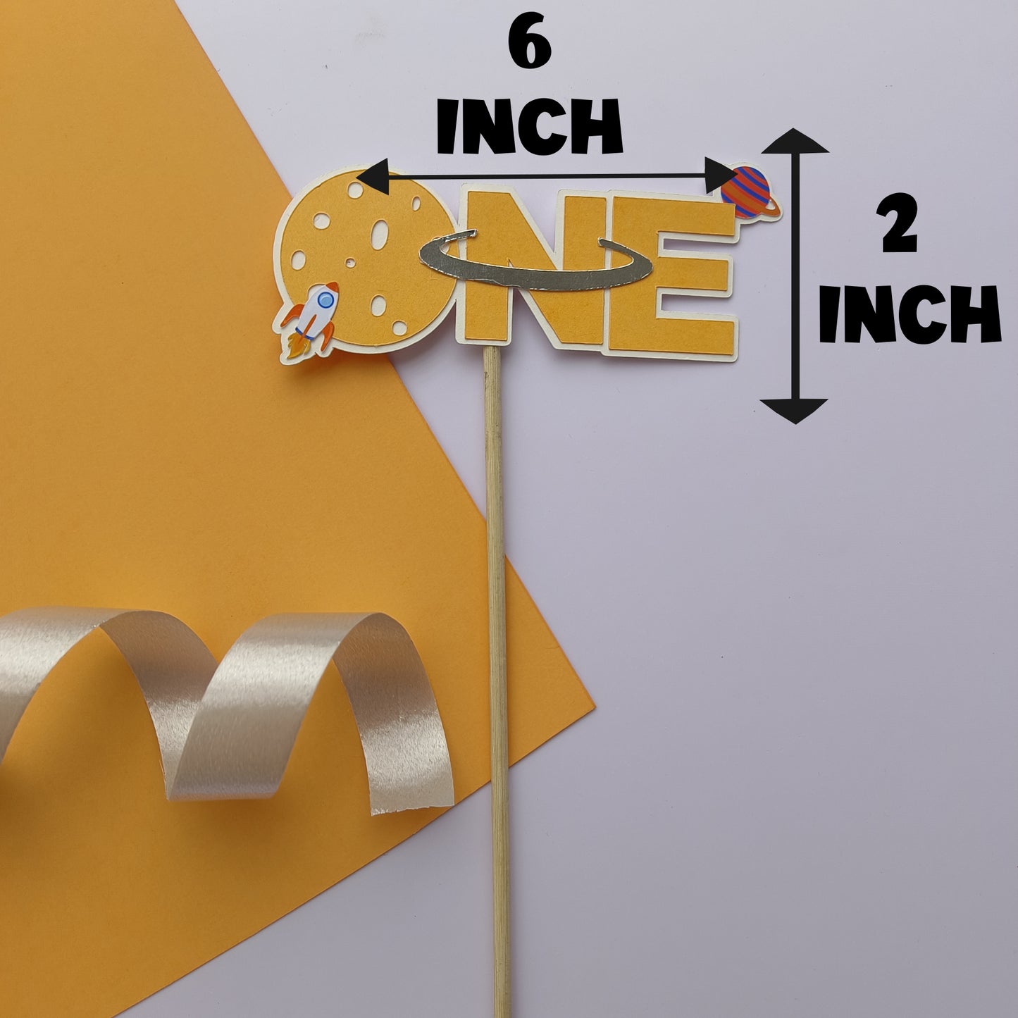 Space High Chair Banner & Cake Topper Set - Handcrafted Party Decoration