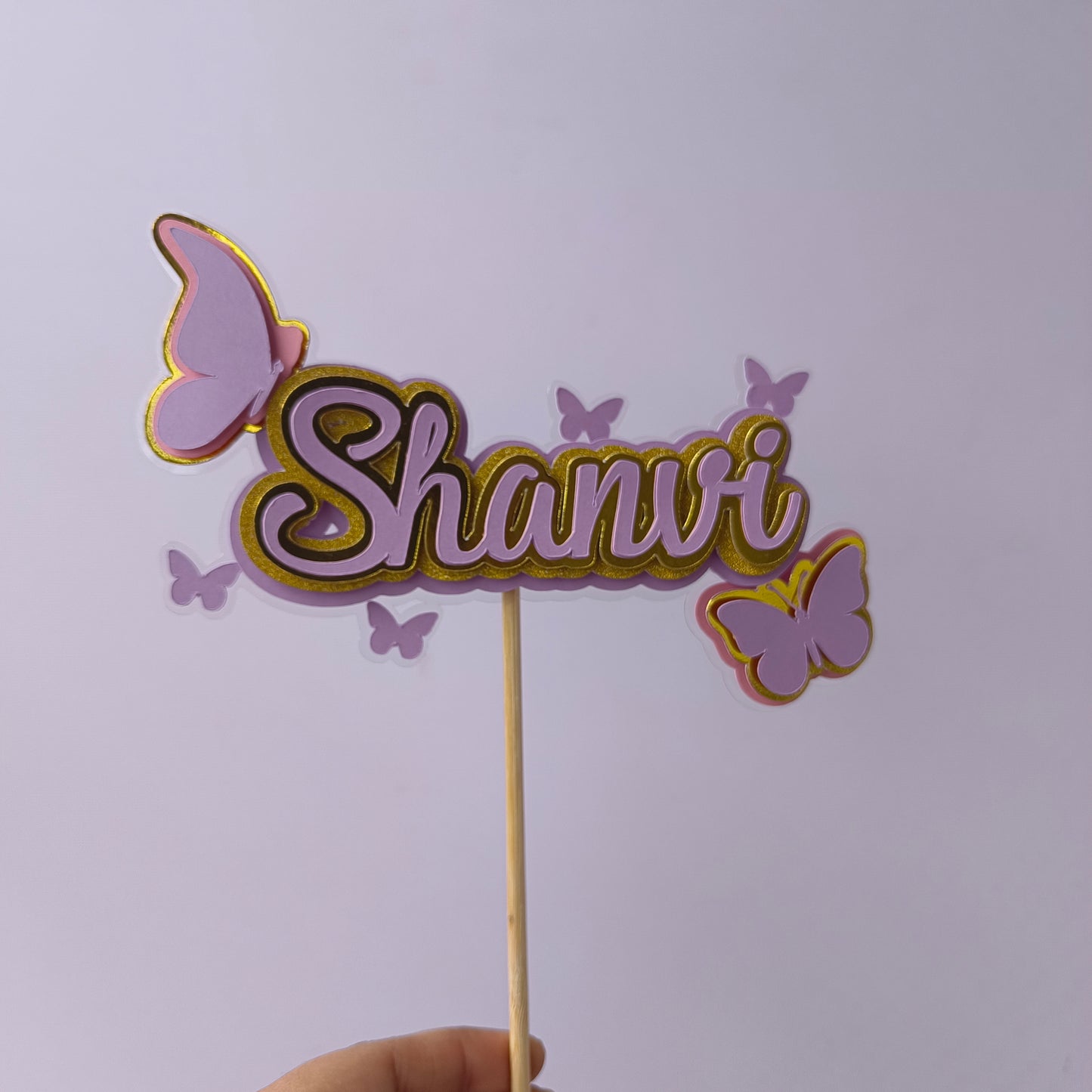 Handcrafted Butterfly Name Topper -