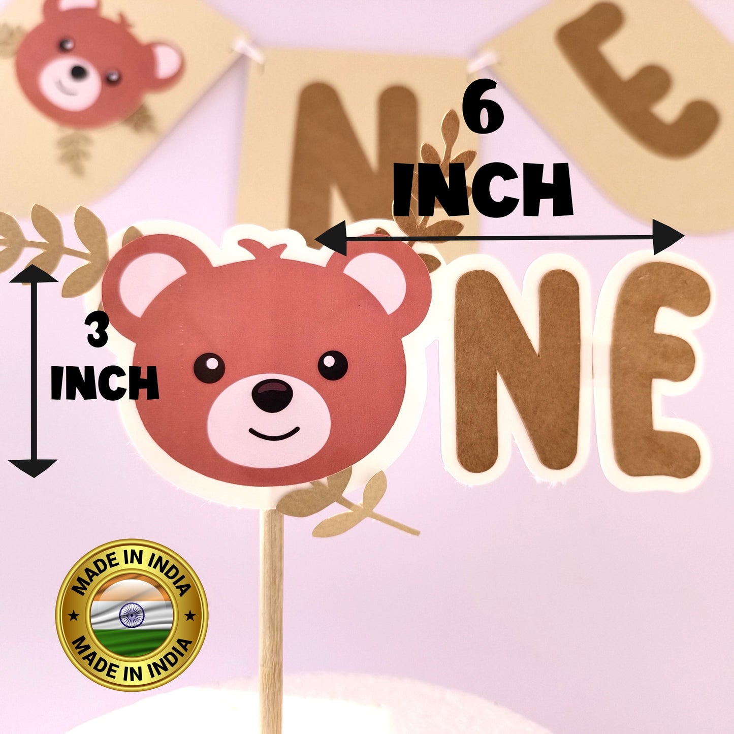 Teddy high chair banner and cake topper:
