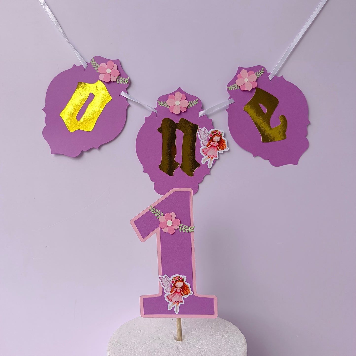 Fairy High Chair Banner & Cake Topper Set - Handcrafted Party Decoration