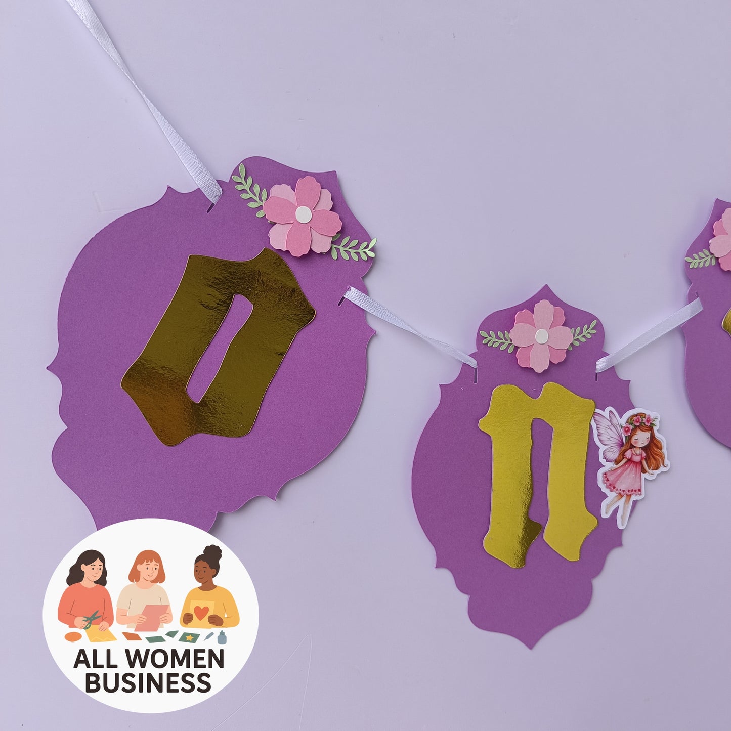 Fairy High Chair Banner & Cake Topper Set - Handcrafted Party Decoration