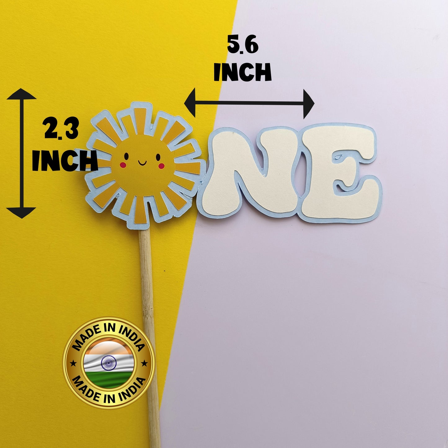 Sunshine High Chair Banner & Cake Topper Set - Handcrafted Party Decoration