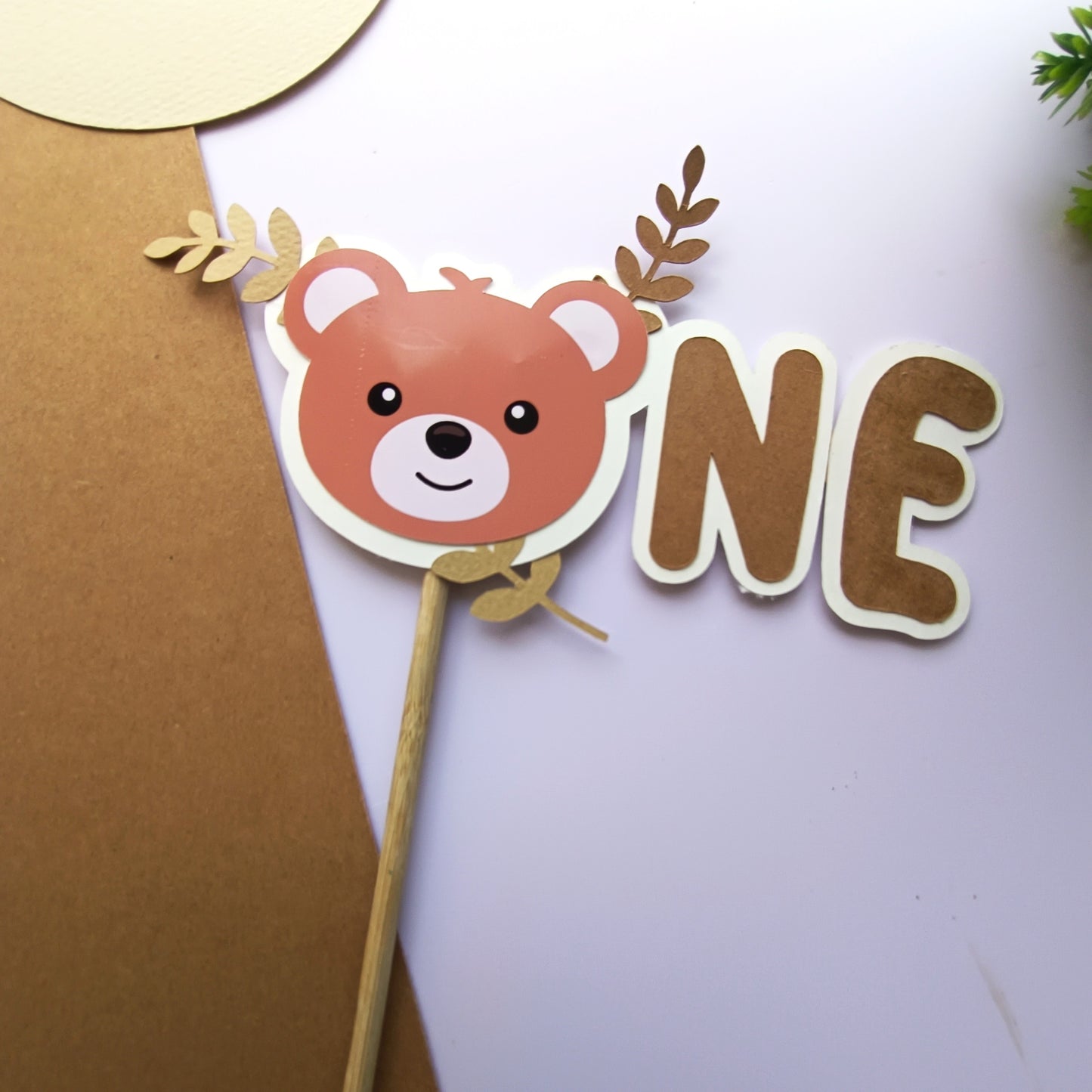 Teddy high chair banner and cake topper: