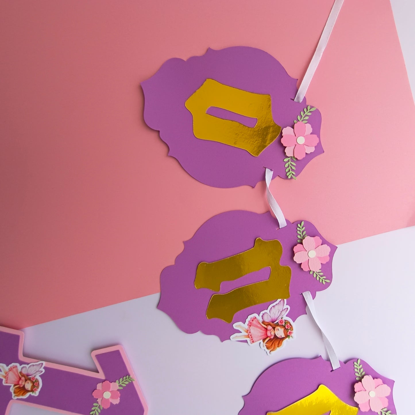 Fairy High Chair Banner & Cake Topper Set - Handcrafted Party Decoration