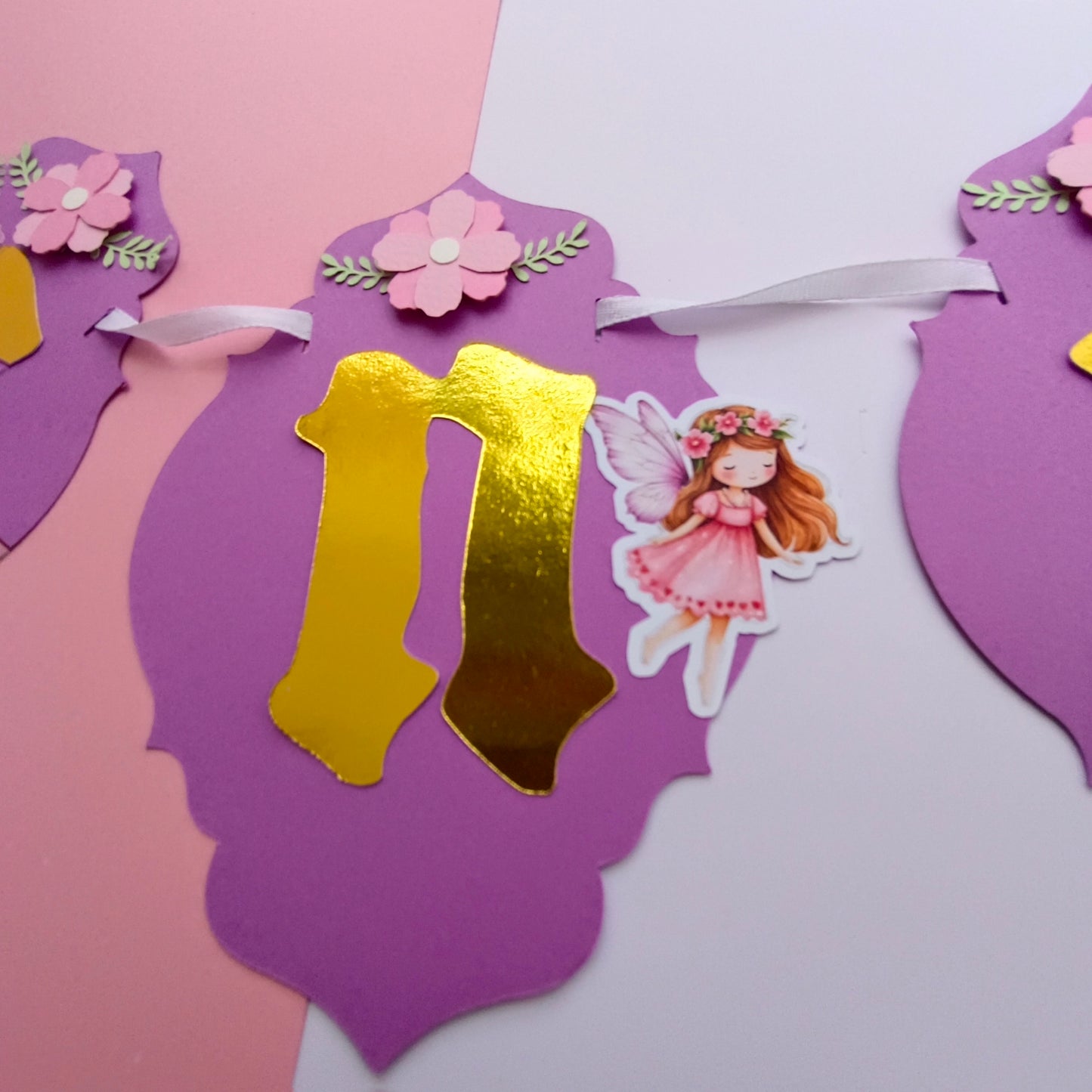 Fairy High Chair Banner & Cake Topper Set - Handcrafted Party Decoration