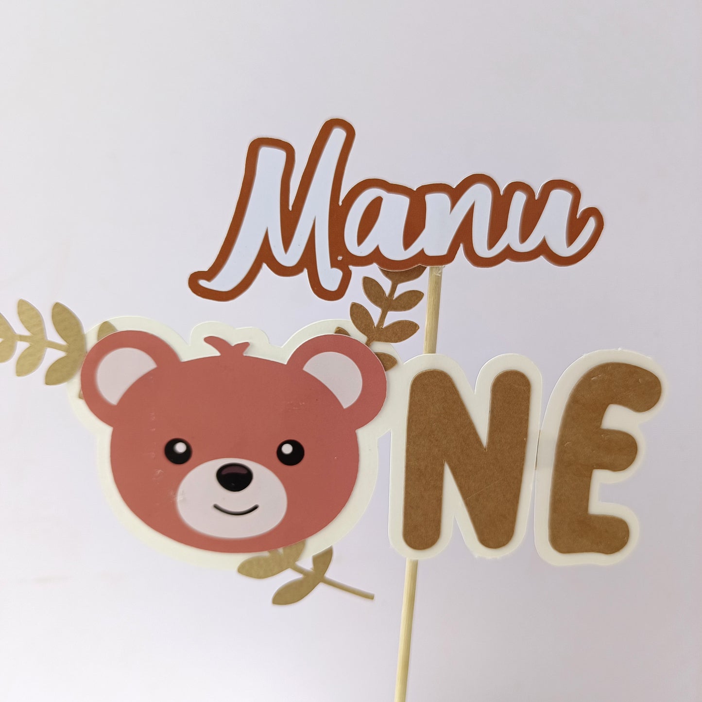 Teddy Small Cake Topper – Handcrafted Party Decoration
