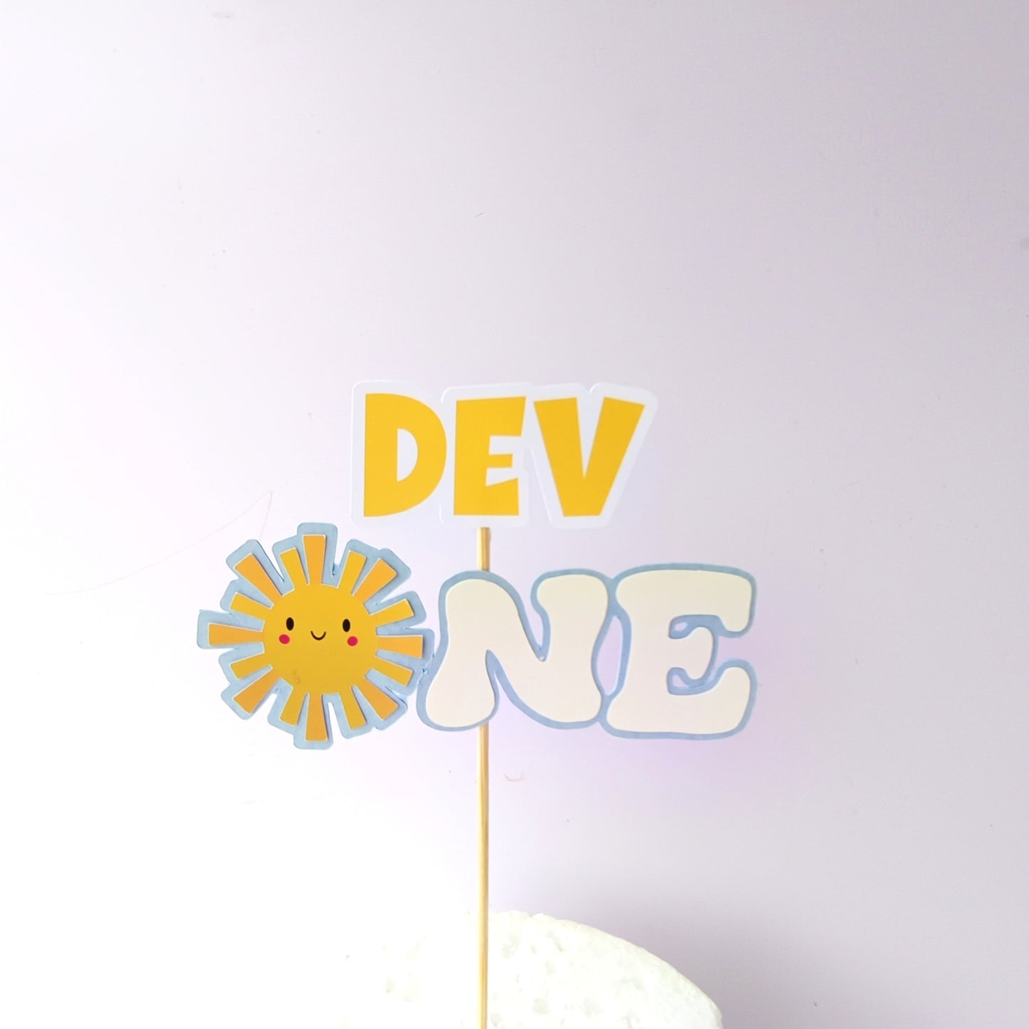 Sunshine Small Cake Topper – Handcrafted Party Decoration