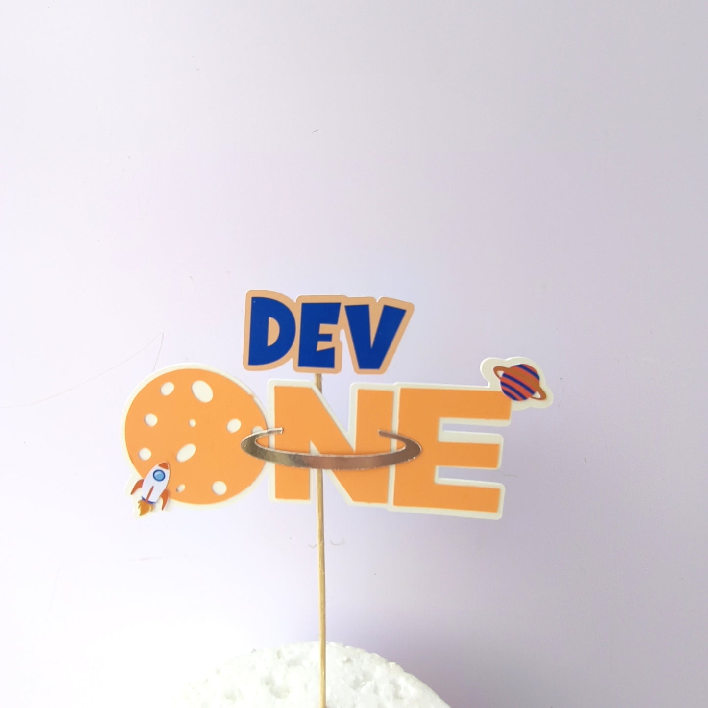 Space Small Cake Topper – Handcrafted Party Decoration
