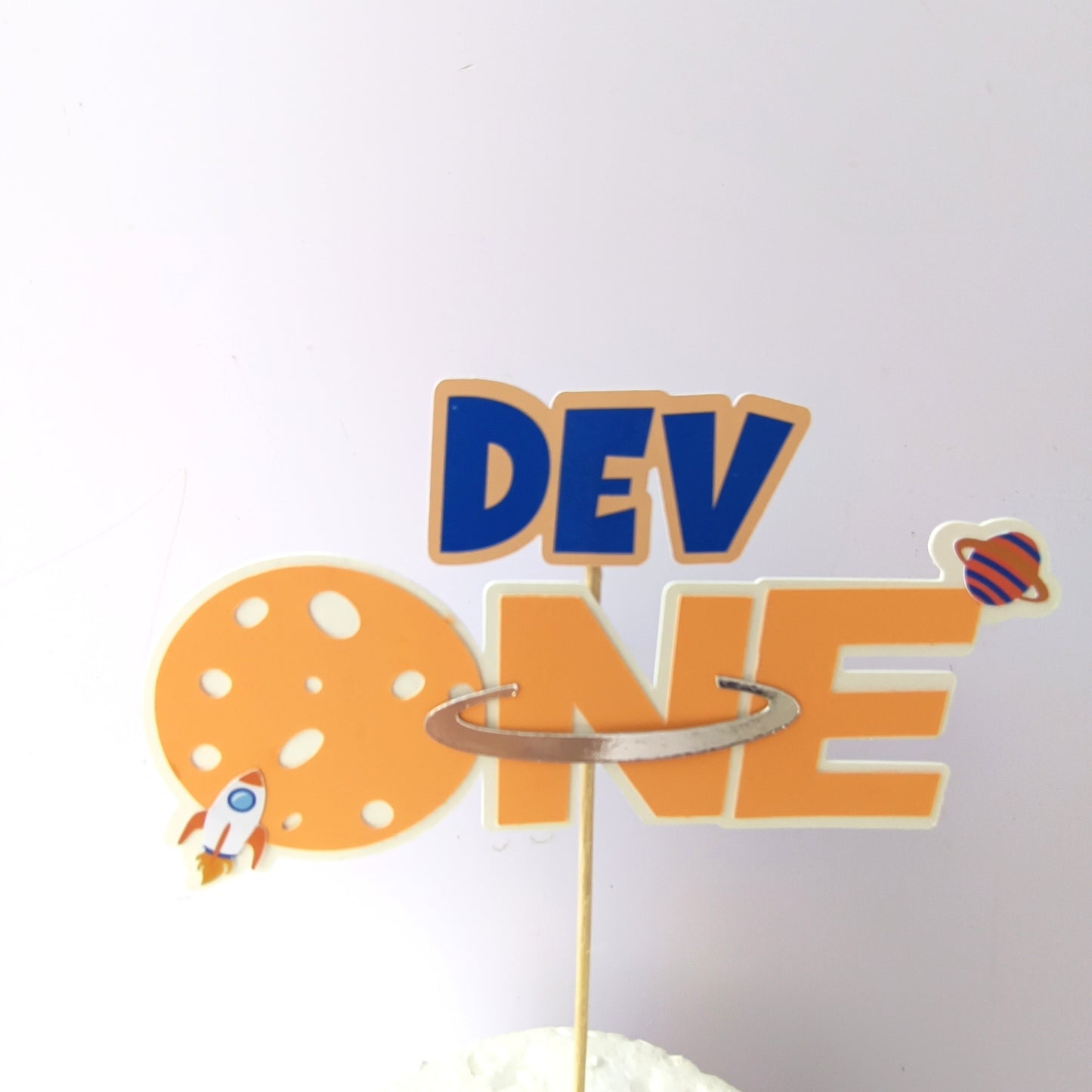 Space Small Cake Topper – Handcrafted Party Decoration