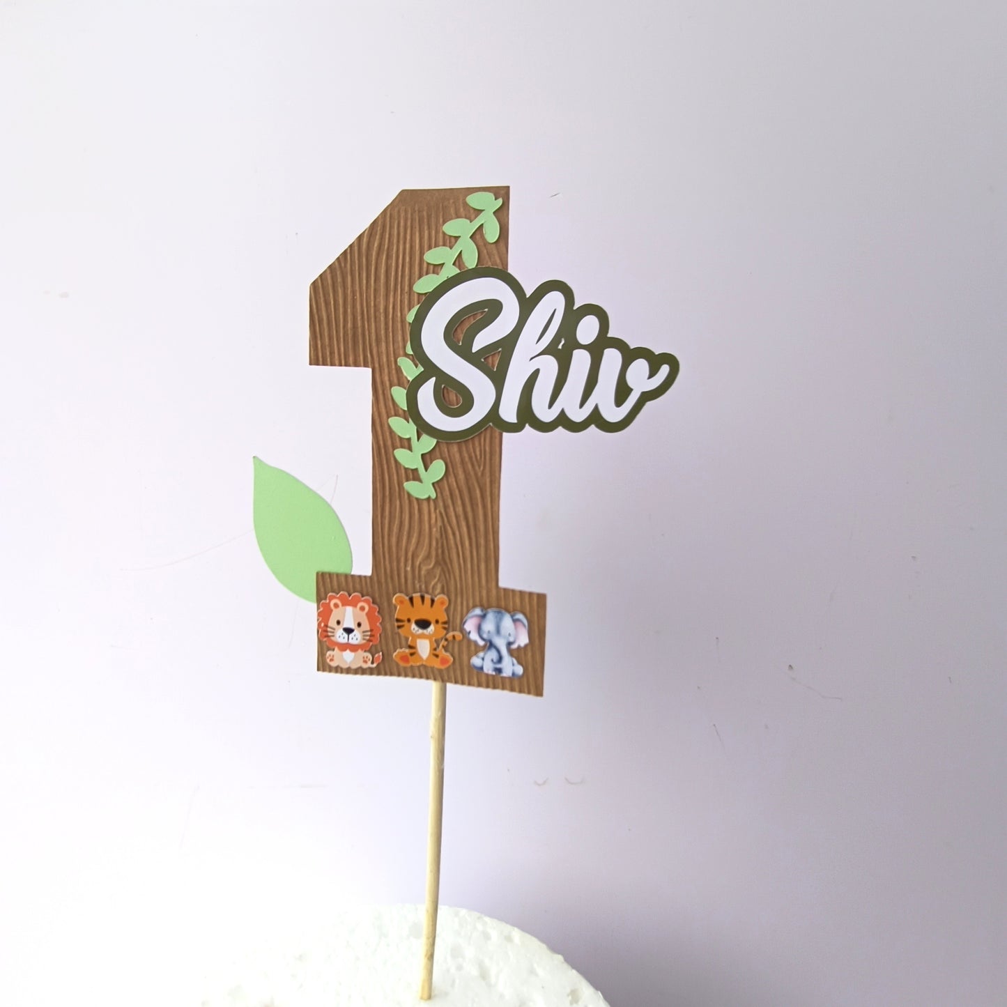 Jungle Small Cake Topper – Handcrafted Party Decoration