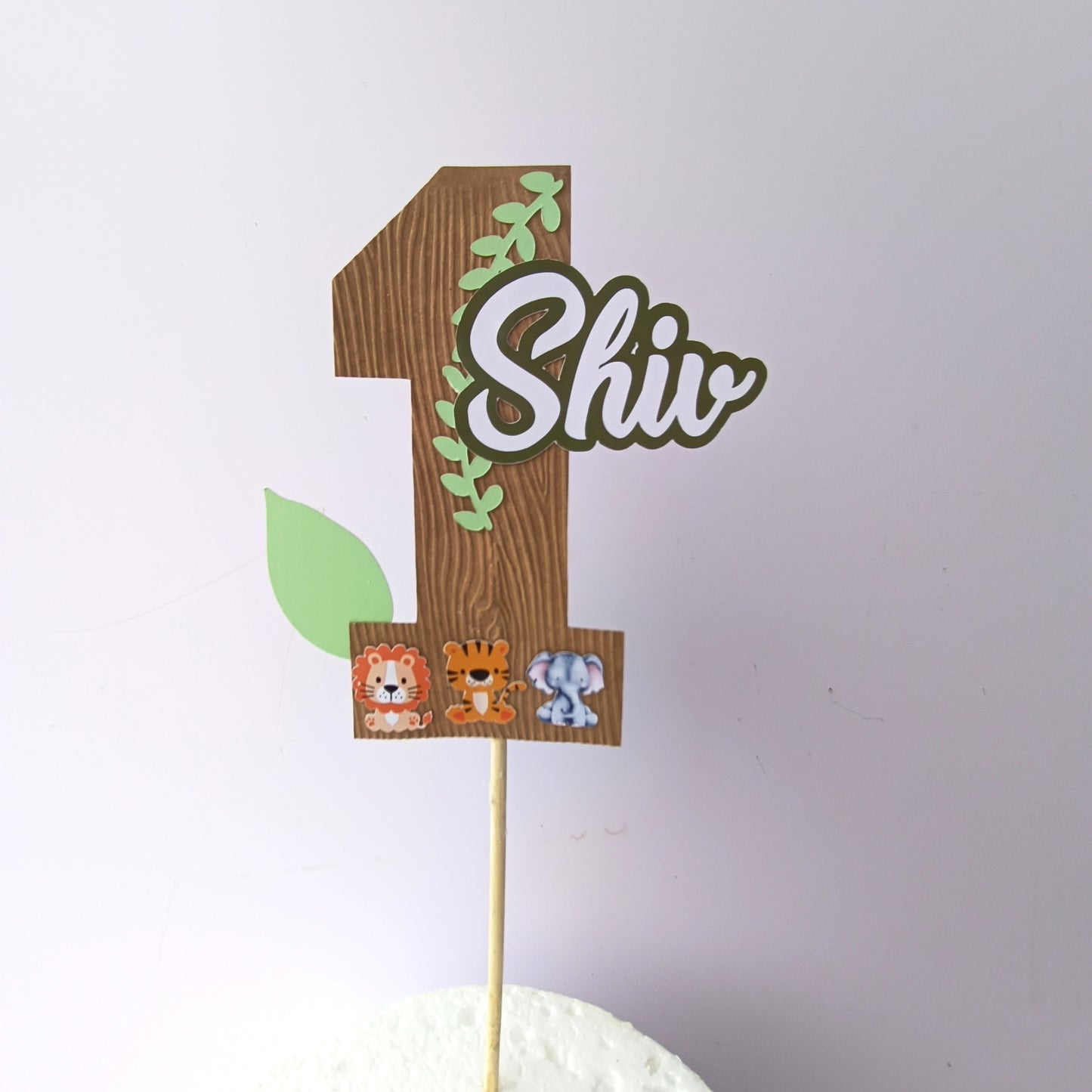Jungle Small Cake Topper – Handcrafted Party Decoration