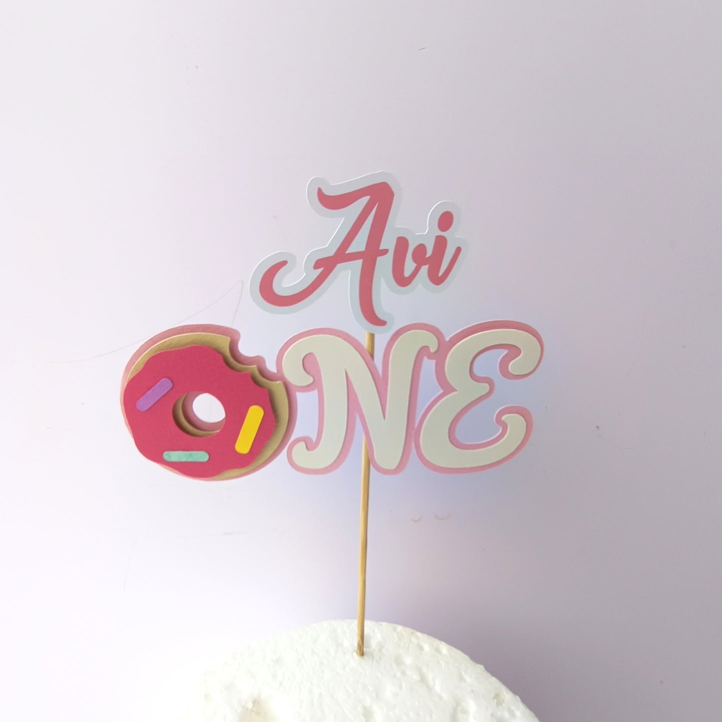 Donut Small Cake Topper – Handcrafted Party Decoration