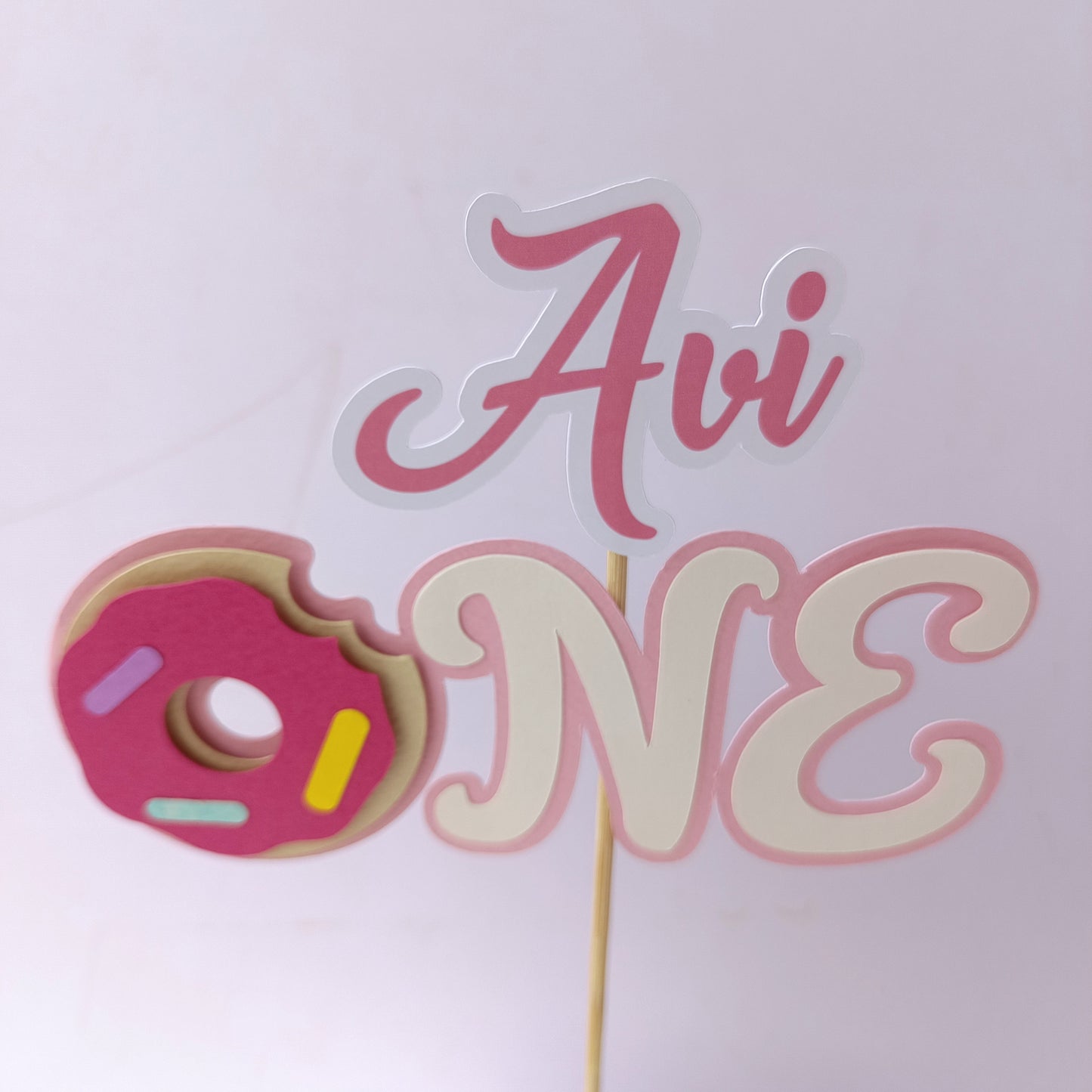 Donut Small Cake Topper – Handcrafted Party Decoration